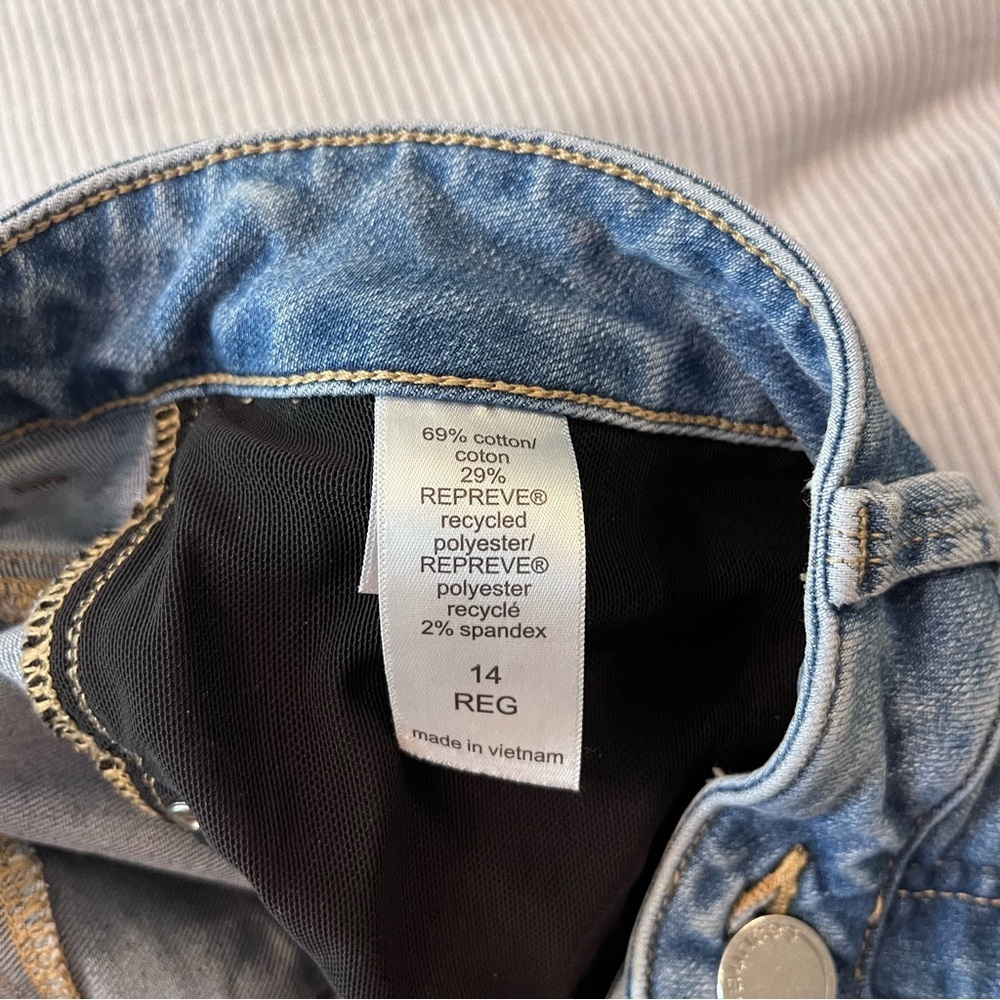 Levi's Women's Classic Crop Blue Jeans - Size 14 / W32 Elastane Retro - Picture 15 of 15
